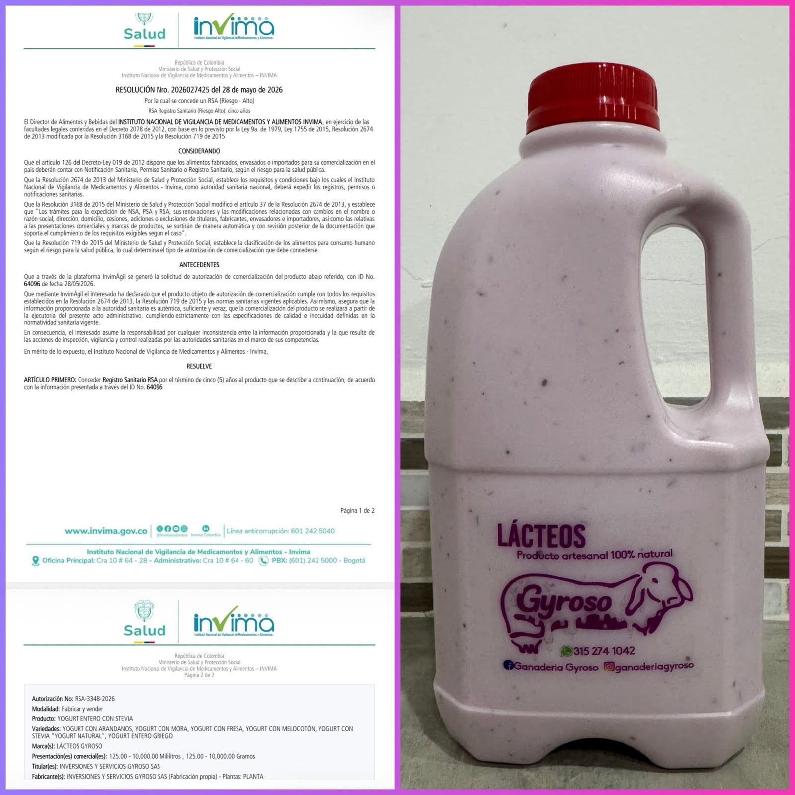 Yogurt entero con Stevia